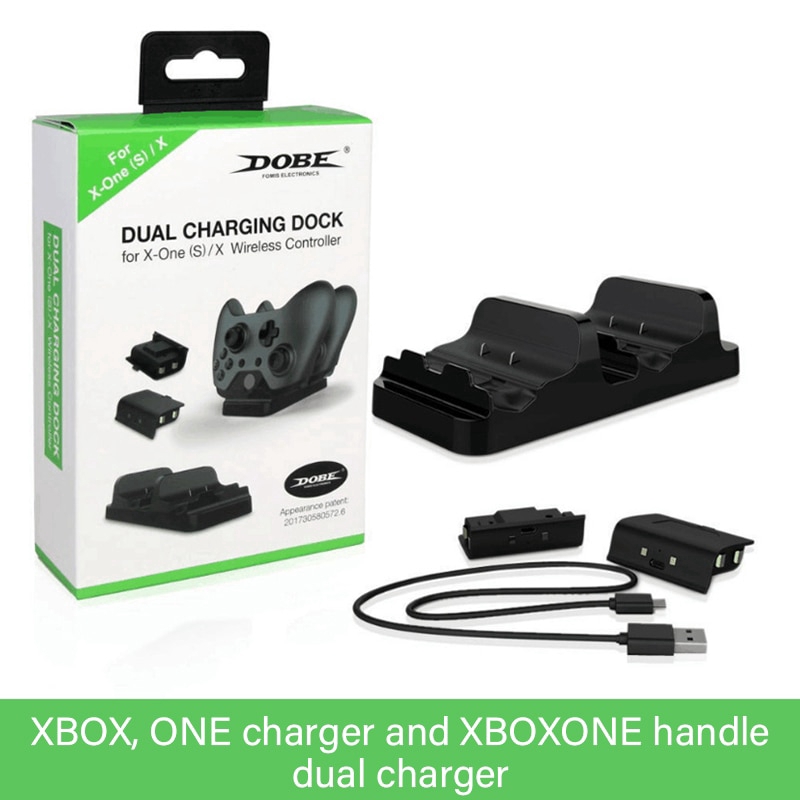 Fast Charger For XBOX ONE Controller Dual Charging Dock Charger + 2pcs Rechargeable XBOX ONE Control