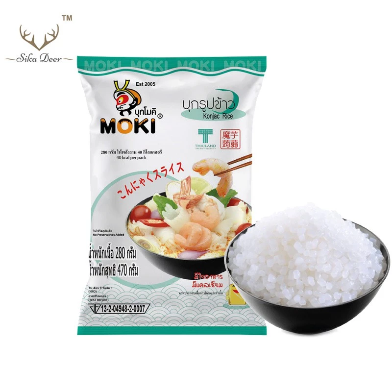 MOKI บุกรูปข้าว 280กรัม (FK0035-1) บุกข้าว ข้าวบุกคีโต บุกเพื่อสุขภาพ คีโต คลีน เจ ไม่ผสมแป้ง ก๋วยเตี๋ยว keto Konjac