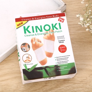 KINOKI Detox Foot Pads แผ่นแปะเท้า แผ่นแปะเท้าสมุนไพร แผ่นนวดเท้า แผ่นแปะเท้าดูดสารพิษ 10 แผ่น (1กล่อง) ช่วยหลับสบาย