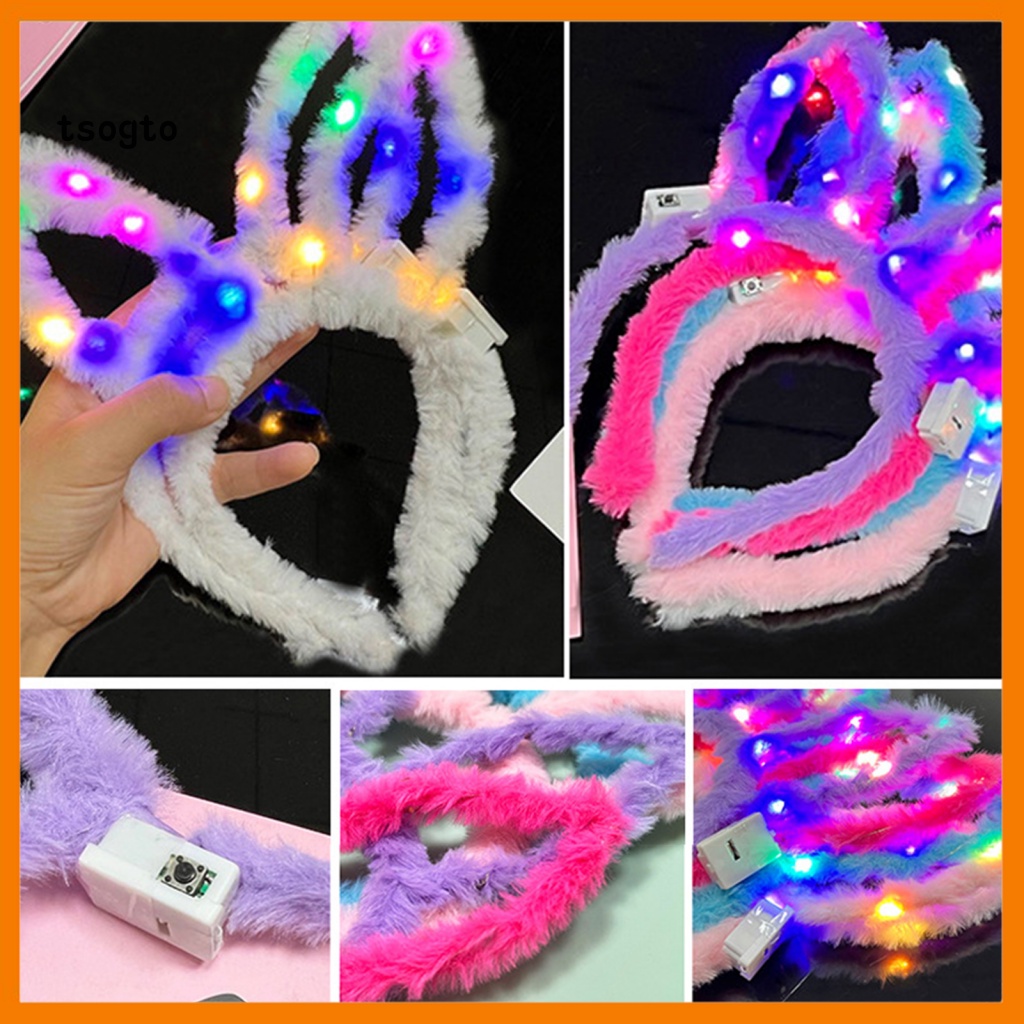[TS] ที่คาดผมหูกระต่าย มีไฟกระพริบ LED สไตล์ญี่ปุ่น น่ารัก