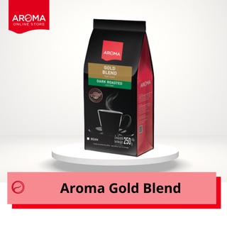 Aroma Coffee เมล็ดกาแฟคั่ว Gold Blend (ชนิดเม็ด) (250 กรัม/ซอง)