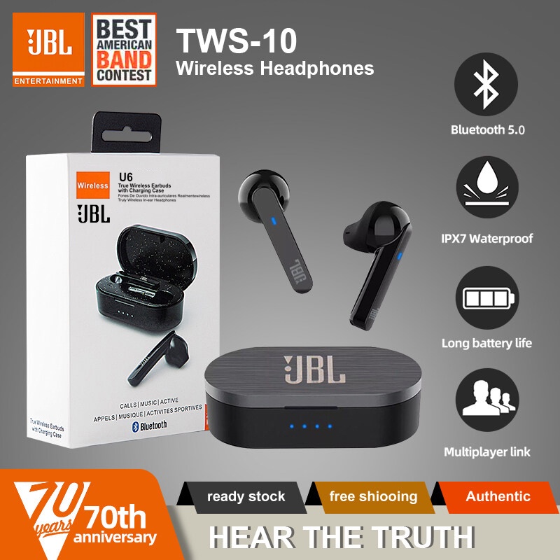 (ของแท100%)JBL_game-2 Professional gamesหูฟังบลูทูธBluetooth V5.0 Truly Wireless Earbuds headphones