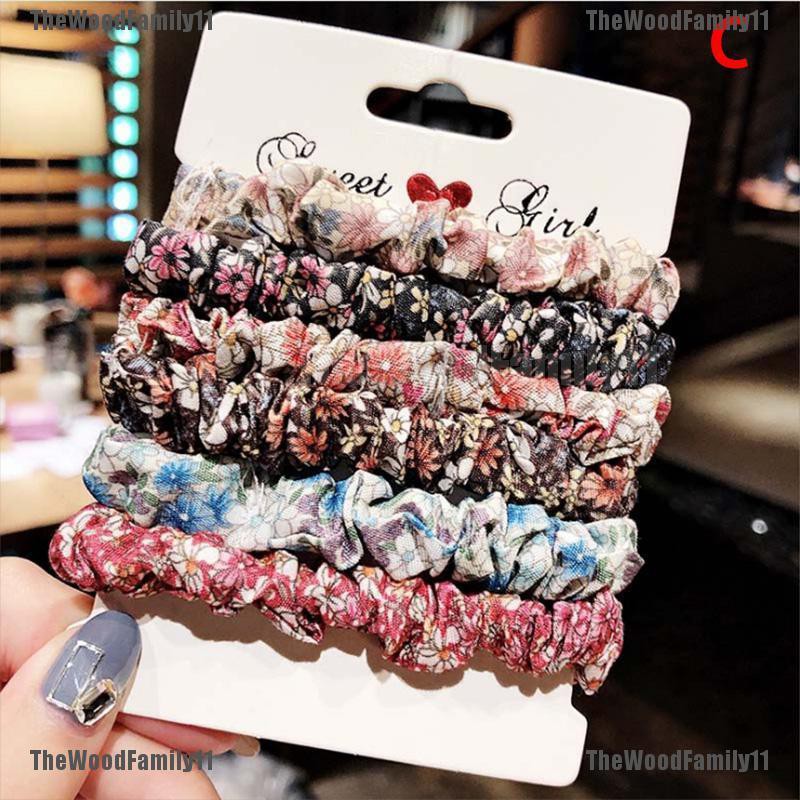 TWF 6pcs Glitter Hair Rope Women Elastic Ponytail Holder Scrunchie Hair