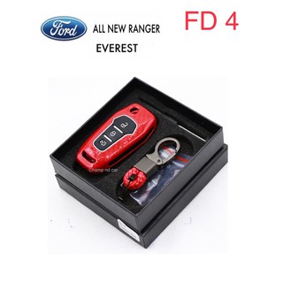 🚗เคสสแตนเลสลายเคฟล่าสีแดงตรงรุ่นรถFord all new ranger ,Everest🚙