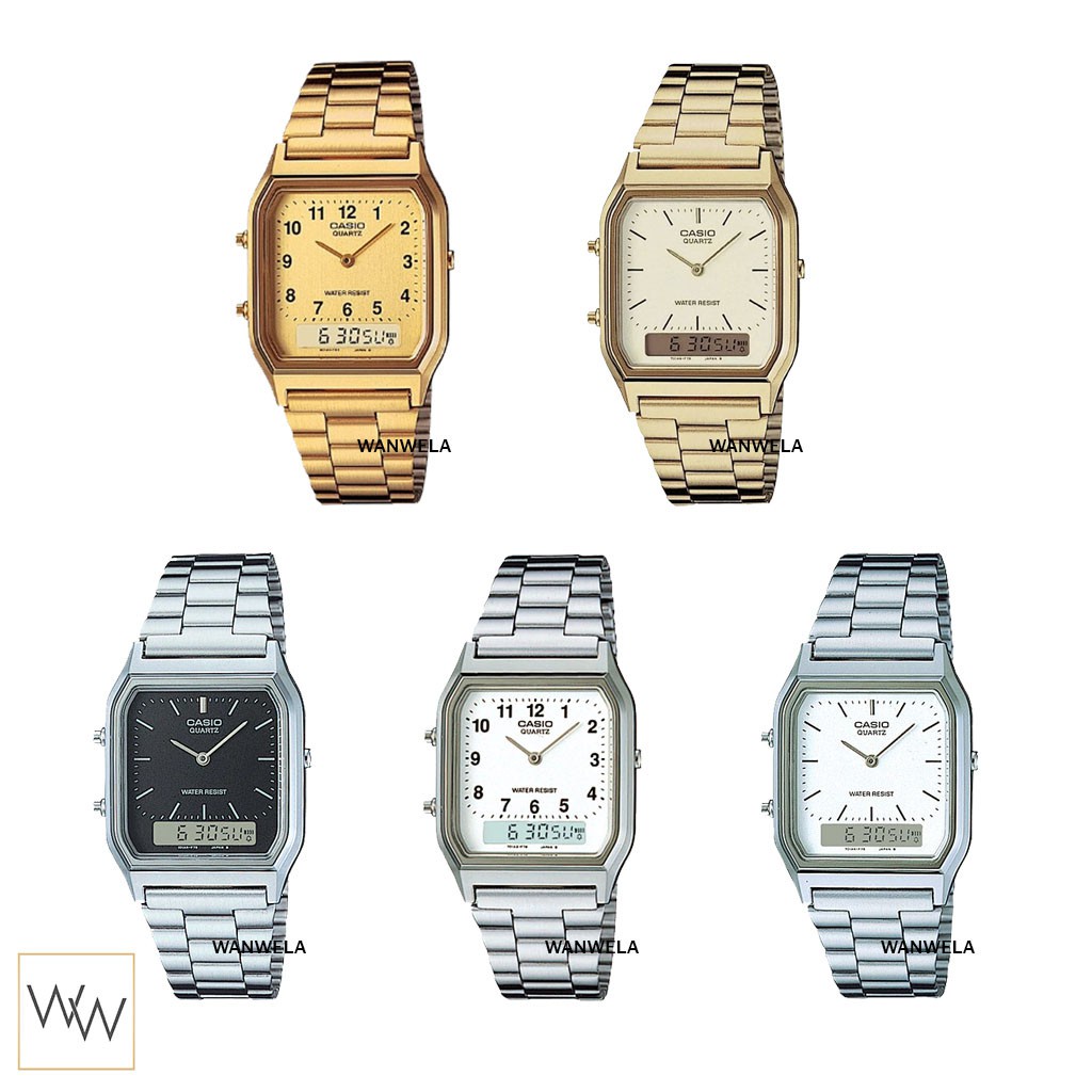 นาฬิกาคู่ นาฬิกาสมาทวอช [ใส่โค้ดลดเพิ่ม] ของแท้ นาฬิกาข้อมือ Casio รุ่น AQ-230