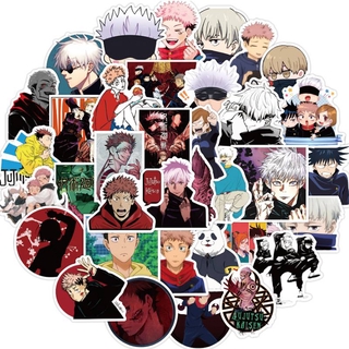 สติ๊กเกอร์สำหรับตกแต่งสมุดไดอารี่ 100Pcs Jujutsu Kaisen Anime Stickers Laptop Guitar Motorcycle Luggage Skateboard Bicycle Waterproof Sticker Kids Toys Itadori Yuuji Gojou Satoru Fushiguro Megumi Kugisaki Nobara