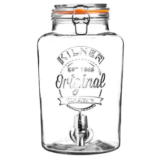 KILNER โหลแก้ว คิลเนอร์ สำหรับเครื่องดื่มพร้อมก๊อก คลิปหนีบด้านบน สไตล์วินเทจ ขนาดบรรจุ 5 ลิตร รุ่น 0025.873 ขนาด 22.5 x