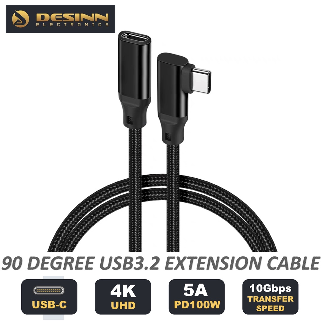 90 องศา USB C ถึง USB C สายมุมขวาประเภท C 100W PD สําหรับ Samsung Galaxy S21 แล็ปท็อป