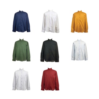 ‼️พร้อมส่ง โค้ดMADEC50‼️งานไซส์M/L/XL เสื้อเชิ้ตคอจีน ผ้าOxford สีพื้น 12 สี แขนยาว