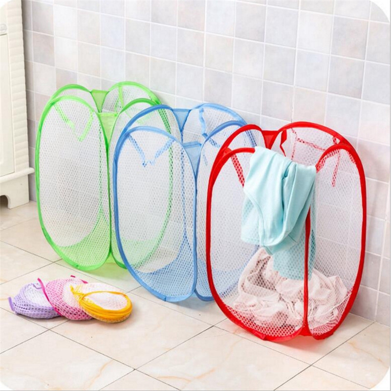 Foldable Color Net Storage Basket Laundry Basket Laundry Basket,Clothes Basket Is Perfect for