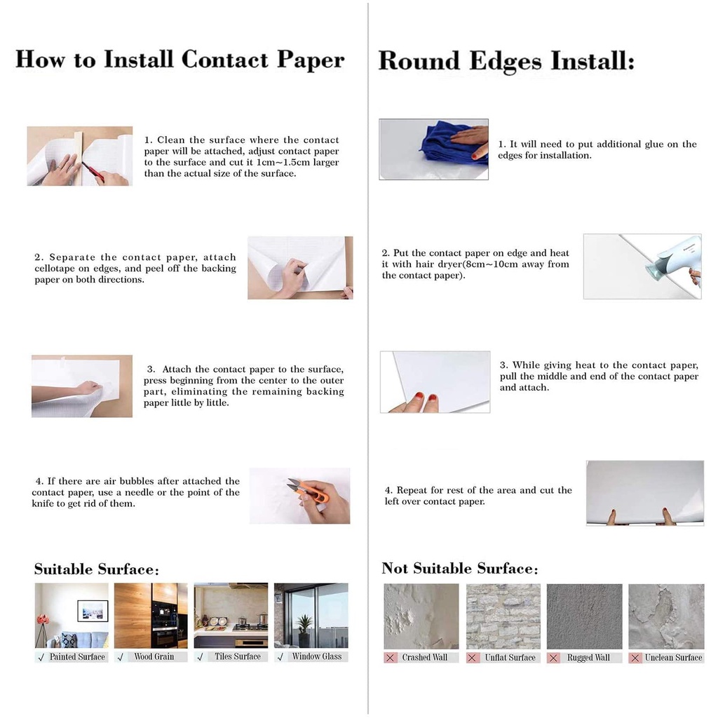 วอลเปเปอร์ สติกเกอร์ ติดผนัง กาวในตัว PVC มีกาวในตัว ขนาด 0.45x10 เมตร BH20 - รูปที่ 6