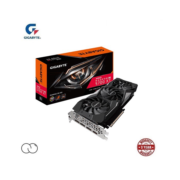 GIGABYTE AMD Radeon RX 5700 XT GAMING OC 8GB GDDR6 GPU / RGB FUSION 2.0 / กราฟิกการ์ด / GV-R57XTGami