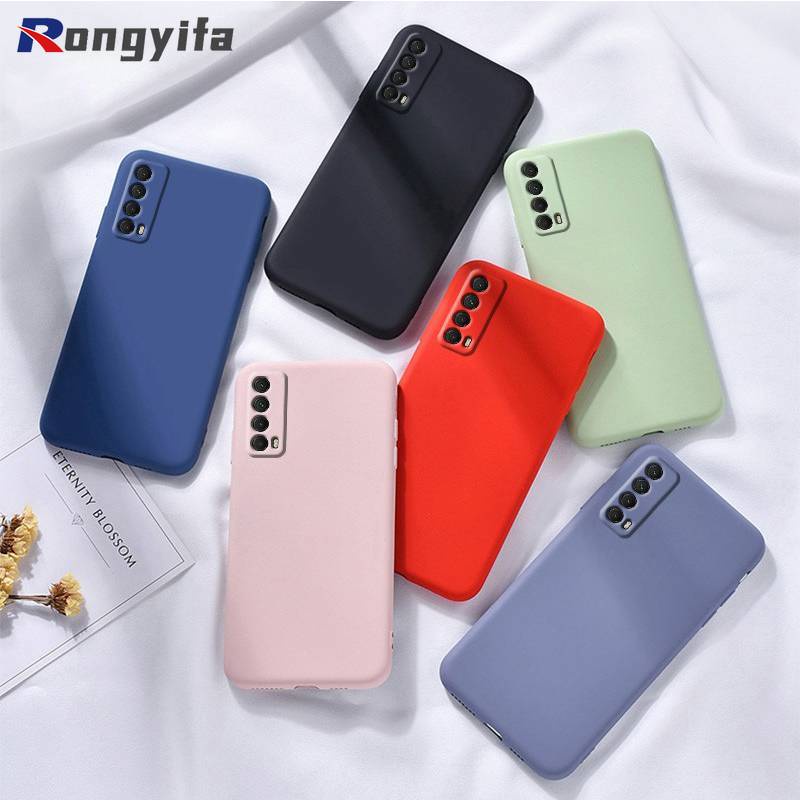 ปลอก Huawei Y7A Y9A P สมาร์ท 2021 Nova 7 Pro SE Y8S เคสโทรศัพท์คุณภาพสูงหรูหราซิลิโคนเหลว Soft TPU กันกระแทกฝาครอบโทรศัพท์ป้องกัน