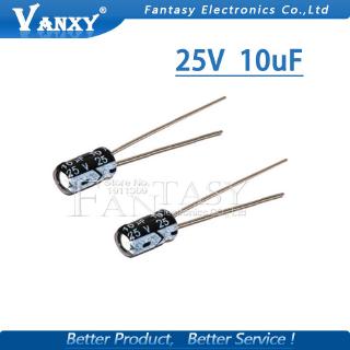 50PCS Higt quality 25V10UF 4*7mm  10UF 25V 4*7 Electrolytic capacitor