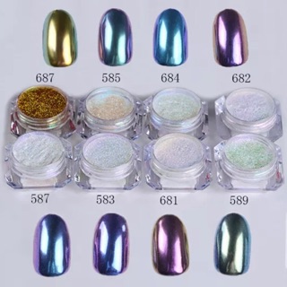 ผงทำเล็บกระจก Mirror Glitter dust powder ผงทำเล็บสีเงิน