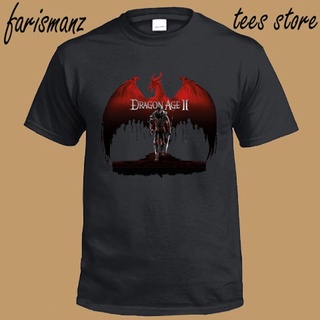 T-shirt  เสื้อยืด พิมพ์ลาย Dragon Age Ii Famous Rpg สีดํา สําหรับผู้ชายS-5XL