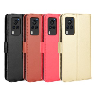 เคสมือถือ แบบฝาพับ พร้อมช่องใส่บัตร สําหรับ Vivo iQOO Z3 5G Vivo Y72 5G Vivo X60 Pro Vivo V21 Vivo iQOO 7 5G iQOO Neo 5