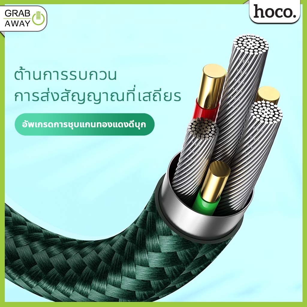 Hoco HK38 สายชาร์จไนล่อนถัก หัวหุ้มเกราะ ทนต่อการหัก,ดัดงอ,กระชาก จ่ายไฟ 3A iOS, Micro, TC hc7 ราคา ถูกที่สุด ดีลบีเคเค แกลเลอรีภาพที่ 5