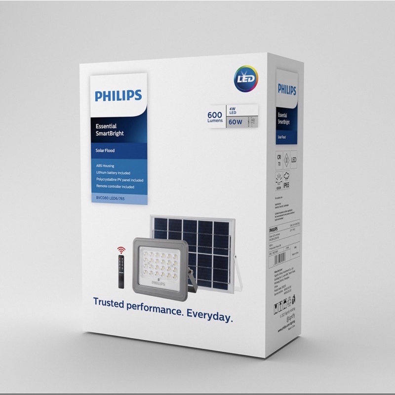 PHILIPS Solar โคมฟลัดไลท์ สปอร์ตไลท์โซล่าเซลล์ 60W 90W 150W  รุ่น BVC080