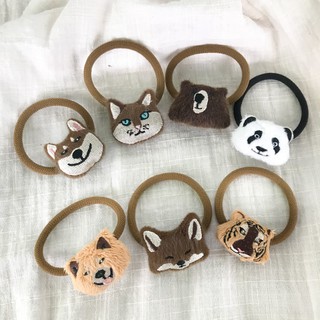 Hair Ties - ยางรัดผมหน้าสัตว์ป่าทีมกินเนื้อ / หนังยางรัดผม / ยางรัดผม / หมาป่า / หมี