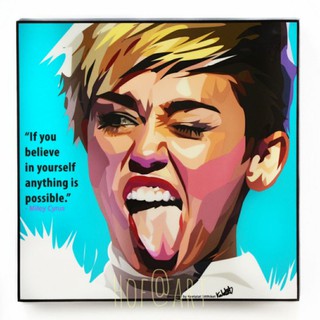 Miley Cyrus ไมลีย์ ไซรัส นักร้อง​ นักแต่งเพลง รูปภาพ​ติด​ผนัง​ pop art กรอบรูป​​ ของขวัญ รูปภาพ​ ของแต่งบ้าน