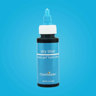 สีเจล สีฟ้าขวด 65กรัม / Chefmaster Color SKY BLUE Liqua-Gel 2.3oz/ (5016)