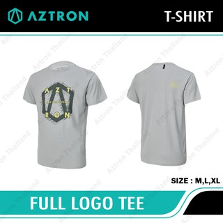 Aztron Cotton Jersey&amp;Polyester Full Logo Tee T-SHIRT Grey เสื้อยืด สวมใส่สบาย