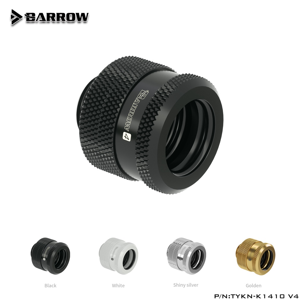 Barrow TYKN-K1410 V4 ข้อต่อเชื่อมท่อน้ําหล่อเย็น แบบอะคริลิคแข็ง Od14 มม. เกลียว G1/4 นิ้ว TEPG