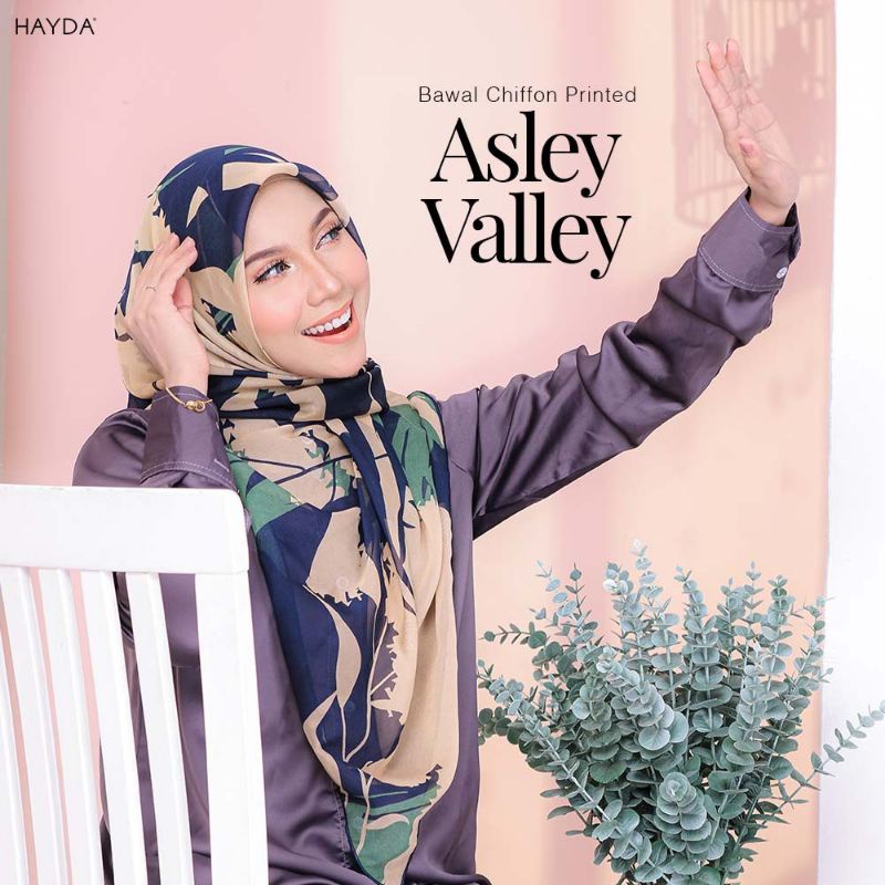 [ Asley VALLEY ] ผ้าพันคอ ผ้าชีฟอง พิมพ์ลาย Bawal โดย Hayda