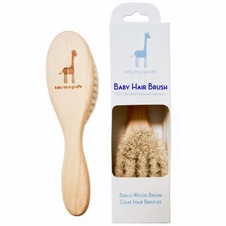 แปรงหวีผมเด็กขนแพะสุดนิ่ม เบบี้บลูยีราฟ ผลิตในประเทศ เยอรมัน Baby Blue Giraffe Baby Hair Brush