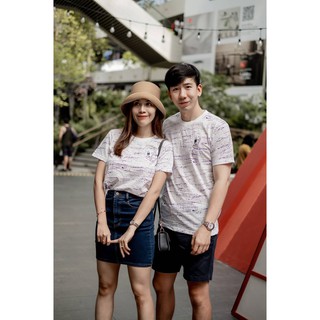 เสื้อยืดสีขาวสบัดสีน้ำเงิน Superskillshop