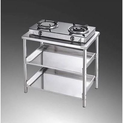 (MEX) โต๊ะวางเตาคู่ MESTER SH 8071-1 สเตนเลส