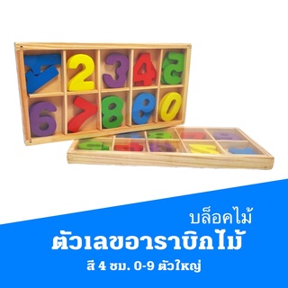 ตัวเลขอาราบิกไม้สี 4 ซม.   0-9 ตัวใหญ่่