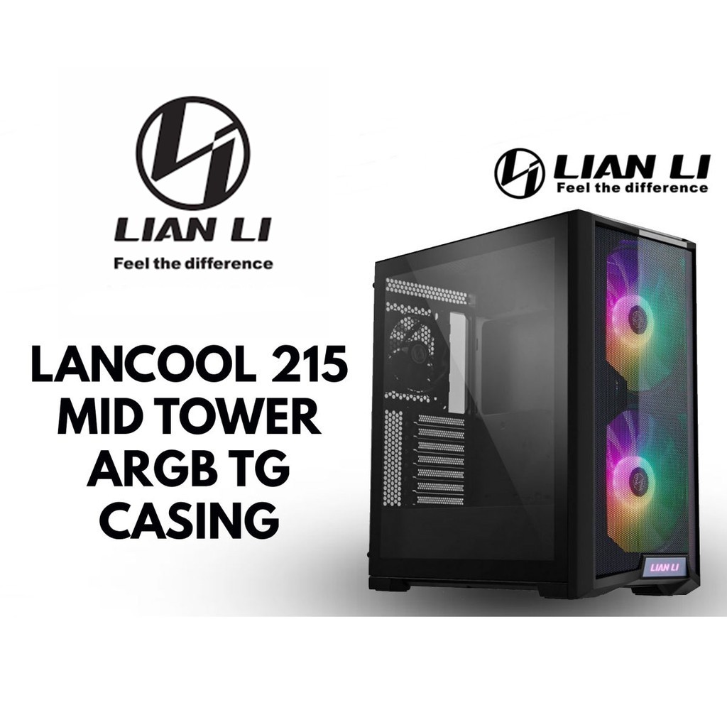 CASE (เคส) LIAN LI LANCOOL 215 MID TOWER BLACK ARGB TG CASING