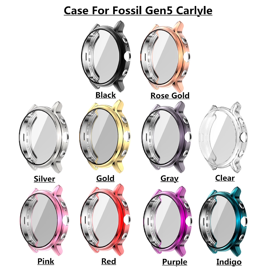 หรูหราป้องกันหน้าจอสําหรับ Fossil Gen 5 Carlyle TPU ฝาครอบกันชนป้องกันนุ่มสําหรับ Fossil Gen 5 Carly