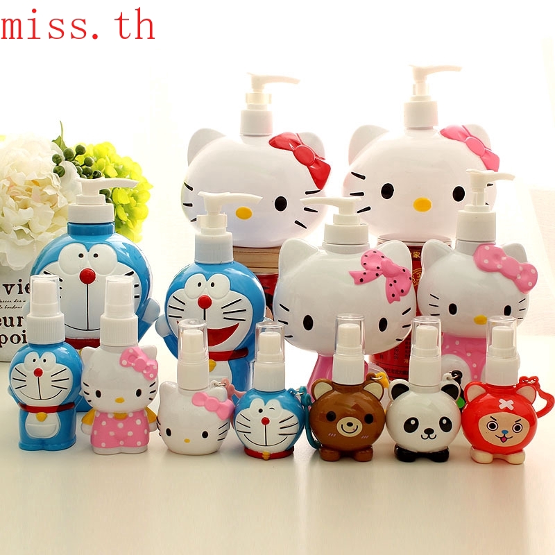 miss.th ขวดสเปรย์เปล่า แบบพลาสติก รูปทรงโดราเอมอน เฮลโลคิตตี สําหรับใส่เครื่องสําอางและน้ำหอม ขนาด 30, 50 มล.