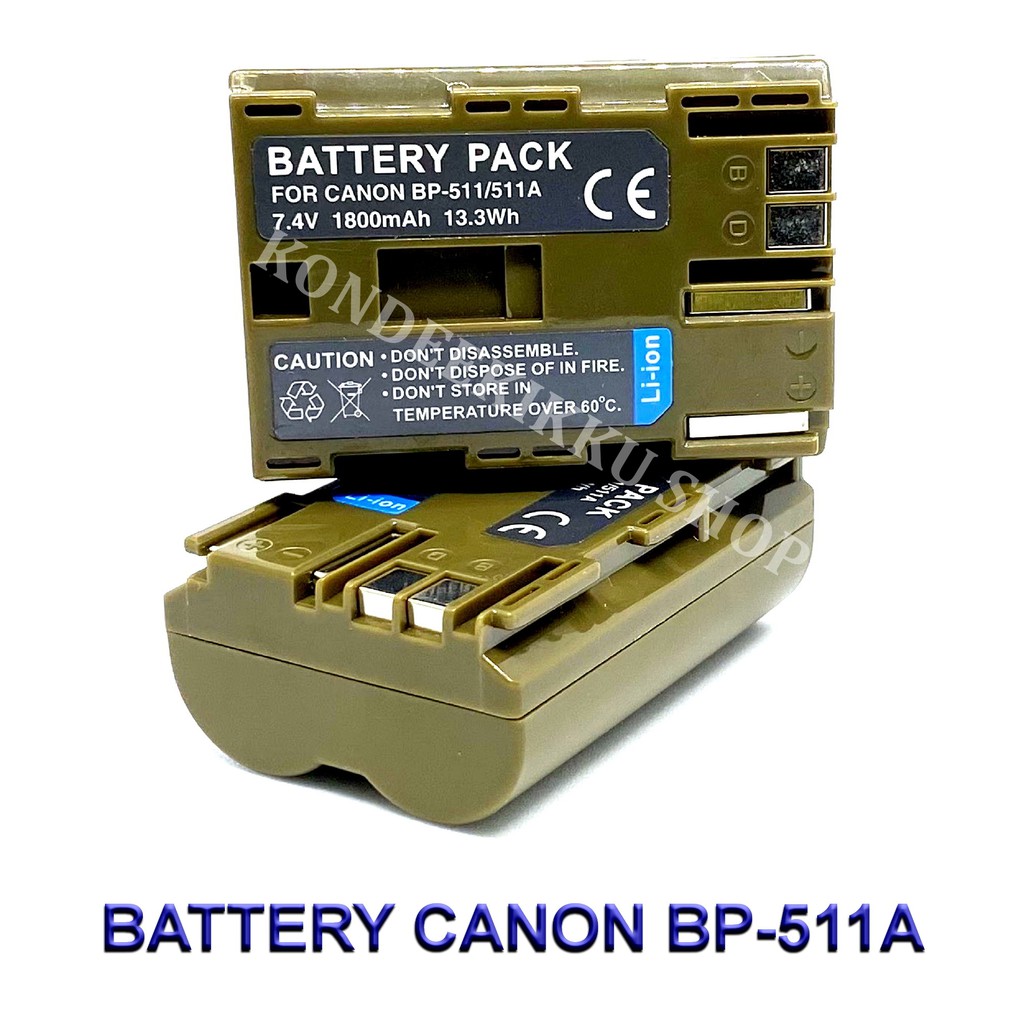 (PACK2) BP-511 \ BP-511A \ BP511 Camera Battery for Canon 1D,10D,20D,30D,40D,50D,5D,300D,G1,G2,G3,G5,G6,Pro 1
