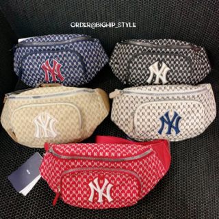 🌈พร้อมส่ง🌈 MLB waist bag ดำครีม