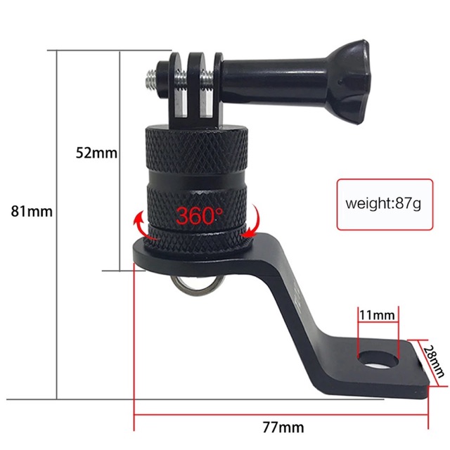 ขายึด ก้านกระจก มองหลัง แกนหมุน 360 มอเตอร์ไซด์ มอไซด์ big bike อะลูมิเนียม อัลลอย gopro action camera