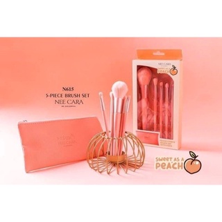 ชุดแปรงแต่งหน้า Nee Cara Peach 5pcs Brush Set #N615