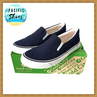 GOLDCITY รองเท้าผ้าใบชาย SLIP ON รุ่น 1285 สีกรม