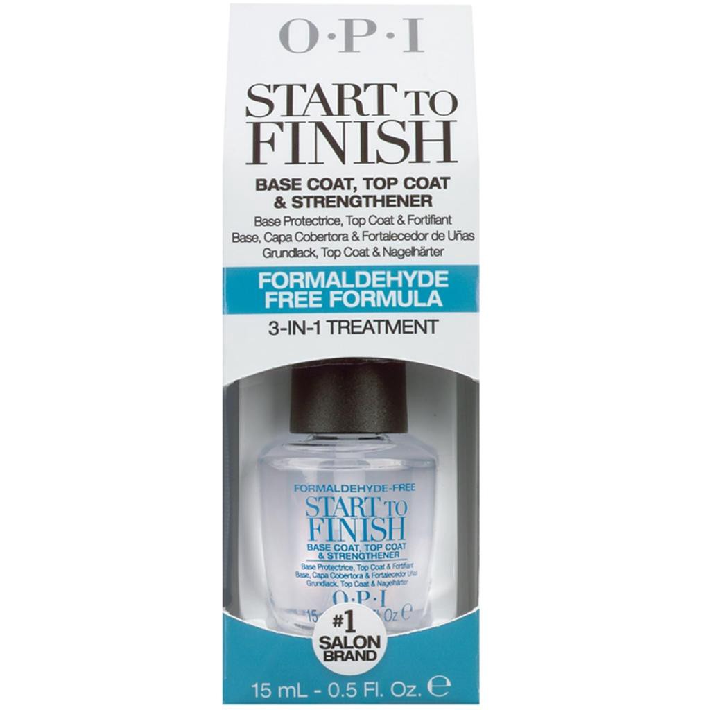 OPI Start to Finish 3 in 1 เป็น Base coat, Top coat, Strengthener ตัวบำรุง และ formaldehyde free formula แท้
