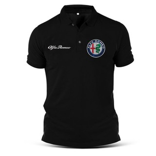 เสื้อยืดโปโล คอปก พิมพ์ลาย Alfa Romeo สไตล์สปอร์ต สําหรับผู้ชาย