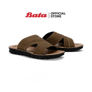 Bata บาจา รองเท้าแตะแบบสวม ใส่ง่ายน้ำหนักเบา ดีไซน์เรียบหรู รองรับน้ำหนักเท้าได้ดี สำหรับผู้ชาย สีน้ำตาล รหัส 8614105