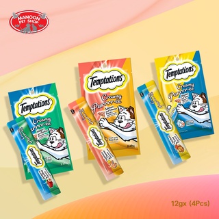 [MANOON] TEMPTATION Creamy เทมเทชันส์ ครีมมี่ ขนมแมวเลีย ขนาด 12 กรัม x 4 ซอง