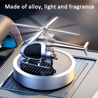 Automatic Solar Power Rotating Airplane Helicopter Car Perfume Auto Alloy Aircraft Dashboard Air Freshner Diffuser Fregnance Aromatherapy Interior Decor Long Lasting