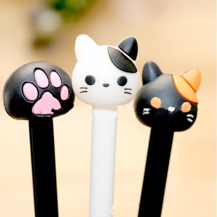 ปากกาหัวแมว หมึกเจลดำ พร้อมส่ง ( สุ่มลาย)ปากกา ปากกาเจล ปากกาแฟนซี Ohwowshop