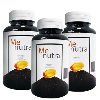 น้ำมันงาสกัดเย็น 1000 มก. บรรจุกระปุกละ 60 แคปซูล จำนวน 3 กระปุก (Me-nutra Black sesame oil)