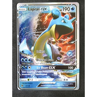 Lapras GX 35/149 ลาพลาซ Pokemon Card (เคลือบพลาสติก) ภาษาอังกฤษ