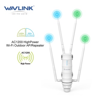 Wavlink Ac1200 อุปกรณ์เสาอากาศ Wifi ไร้สายพลังงานสูง 2.4Ghz 300Mbps+5.8 Ghz 867Mbps, 4X7Dbi พร้อมเสาอากาศตาข่ายรองรับ Wifi Dead Zones